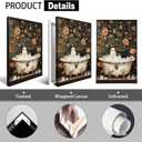 HQPCNGZ Vintage Ghost And Black Cat In Bathtub Posters Cute Bubblebath Flower Canvas Wall Art Spooky Halloween Prints Painting For Bathroom Home Bedroom Dorm Wall Decor 12x16in Unframed
