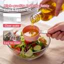 Set of Plastic Measuring Cups and Spoons with Stainless Steel Handles, 8 Piece Nesting Measure Spoon Set with Metric and US Measurements, Fits for Measuring Dry and Liquid Dishwasher Safe