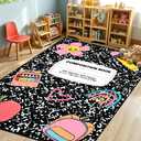 5 x 7.6 ft Large Classroom Rug,Composition Book Elementary Rug for Preschool Nursery Daycare,Educational Kids Carpet for Kindergarten,Classroom Decor Seating Carpet 7 Seats (Composition Notebook)