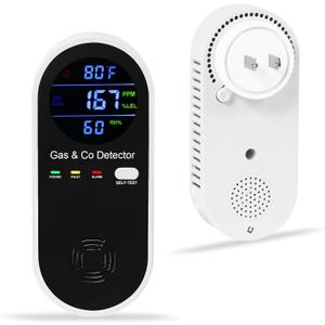Hembisen Combination Natural Gas Detector & Carbon Monoxide Detector, 4-in-1 Carbon Monoxide Alarm,F & Humidity,Propane,Methane,Gas Detector Alarm & CO Detector for Home,RV,Apartment