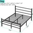 King Size Bed Frame with Headboard and Footboard, 14 Inch Metal Platform King Bed Frame with Steel Slat Support, No Box Spring Needed, Noise Free, Easy Assembly, Black