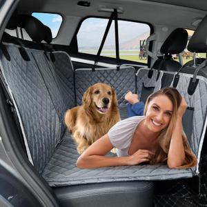 Back Seat Extender,Dog Car Seat Cover,Waterproof Pet Hammock Travel Bed,Durable Camping Air Mattress,Non Inflatable Car Bed Mattress Easy Clean for Car SUV Truck (Grey) (Gray)