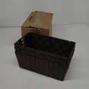 homyfort Woven Shelf Storage Tote Basket Bins Container, Storage Boxes Cube Organizer with Built-in Handles for Bedroom, Office, Closet, Clothes, Kids Room, Nursery 3pack (Brown)