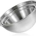 4 Packs Stainless Steel Mixing Bowls Nesting Baking Supplies Small Thicker Stainless Steel Flat Bottom Stackable Salad Bowl Mixing Bowls Set for Cooking, Baking, Salad,Serving(1500/2100/2500/3300ML)