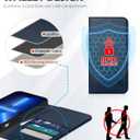 SHIELDON Case for iPhone 13 Pro 6.1", Genuine Leather Wallet Folio Case RFID Blocking Card Holder Kickstand Shock Absorbing Protection Cover Compatible with iPhone 13 Pro 5G - Navy Blue