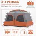 Vidalido Tents3-4 Person Camping Tent with Extended VestibuleWeather Resistant Family Tents with Breathable Mesh WindowsEasy Install Waterproof Outdoor Tent for Backpacking and Camping Hiking