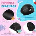 2 Pack Kids Swim Cap for Girls Boys, 2 Size Silicone Swimming Cap for Toddlers Children Teens, Waterproof Swim Hatsfor Long Hair to Keep Hair Dry
