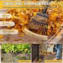 Leaf Rake, Small Rake for Leaves with 30"-60" Adjustable Long Handle, 11 Tines 8.5" Wide, Metal Rakes Heavy Duty for Lawns, Gardening, Yard, Camping, Shrub, Grass, Bush, Weed, Debris