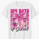 Kids 100 Days of School Shirt Kindergarten Happy Holiday Funny Graphic Short Sleeve Tees Boys Girls Casual Preppy Tops Pack of 3 Size 110
