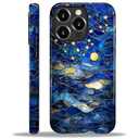 NONMY Compatible with iPhone 16 Pro Case,Hybrid 2-Layer Hard Shell Silicone Case Scratch Resistant Shockproof Cover Aesthetics Stained Glass Stars Moon