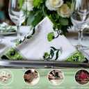 Hand Block Cloth Napkins Set of 6  Elegant Cotton Napkins for Dinner, Weddings, Reusable Everyday Use  Decorative Floral Napkins Everyday for Kitchen & Home Decor (6, Green, 20X20 Inches)