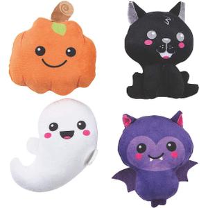 Fun Express Halloween Kawaii Plush Characters - 12 Piece Bulk Party Favors Set for Kids | Mini Stuffed Animals for Classroom Prizes, Treasure Box Toys & Goodie Bag Stuffers | 3.5-4.5 Inch