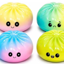 Dumpling Squishies, Random Mystery Glitter Dumpling Squishies Toy, Colorful Stress Balls Fidget Sensory Toy Desk Toys for Stress Relief for Adults (Random 4 Colors)