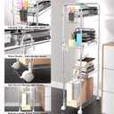 SPACEKEEPER Acrylic Rolling Storage Cart 4 Tier Clear Bathroom Cart Organizer, Transparency Rolling Utility Cart Laundry Room Organization Multifunction Mobile Shelving Unit for Office, Living Room