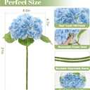 SIITUMEIZI Blue Hydrangea Artificial Flower Faux Hydrangea Flowers 21 Inch Real Touch Latex Fake Hydrangeas for Wedding Bouquets Centerpieces 3Pc