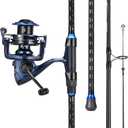 SOUGAYILANG Surf Fishing Rod and Reel Combo, Heavy 3-Piece Travel Spinning Rod with Reel for Red Drum, Striped Bass, Beach & Saltwater Fishing(9'/10'/11'/12')