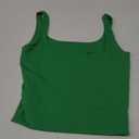 Artfish Women's Sleeveless Strappy Tank Square Neck Double Layer Workout Fitness Casual Basic Crop Tops (Medium, Kelly Green)