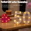 2 x Led Light Up Numbers, 50th Birthday Decorations, Marquee Numbers Lights, Battery Powered Light Up Sign for 50 Decor Party (White)