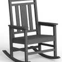 Ciokea Oversized Outdoor Rocking Chair, 380lbs Heavy-Duty Large Patio Rocker, Weather Resistant & Anti-Fade Porch Chair, High Back Cozy Rocking Chair for Outside, Fire Pit, Deck, Garden, Dark Grey