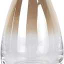 Clear Glass Vase for Decor Modern Mouth Blown Flower Vase w/Thick Bottom Hydroponic Flower Arrangement for Home Table Centerpiece Wedding Living Room Garden