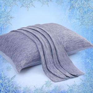 Elegear Cooling Pillow Cases for Hot Sleepers, Japanese Q-Max 0.45 Cooling Pillowcases, Both Sides(Cooling/Cotton), Breathable Soft Pillowcase for Hair and Skin, Set of 2-Blue (Standard (20" x 26"))