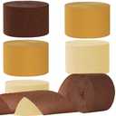 We Moment Brown Crepe Paper Streamers Party Streamer 7 Rolls Boho Rustic Wedding Party Decorations Streame for Baby Shower Gender Neutral Birthday Party Decorations(1.8 in x 82 Ft/Roll)