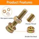 1020PCS Grade 8.8 Metric Bolt Assortment Kit -M4 M5 M6 M8 Heavy Duty Hex Bolts & Nuts with Washers,Yellow Zinc Plated(12-30mm), Automotive/Furniture Hardware,Assorted Metric Fasteners for DIY & Repair