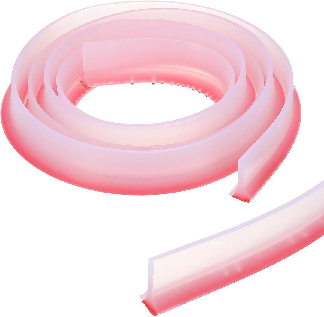 PATIKIL 79 Inch Collapsible Shower Threshold Water Dam Guard, Shower Stopper Barrier Self Adhesive Sink Splash Guards for Frameless Shower Door Bottom, Clear (1.2"Wx0.6"T)