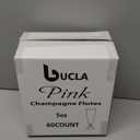 bUCLA 60 Pack Pink Plastic Champagne Flutes Disposable - 5 OZ Plastic Champagne Glasses - Fancy Champagne Cups - Ideal for Party