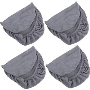 4pcs Removable Stretch Stool Covers Elastic Rectangle Chair for Dining Room Bar and Vanity Stools Washable and Grey Blend