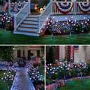4th of July Solar Star Tree Lights Decorations Outdoor, Waterproof Red White and Blue Lights for Fourth of July Decor, Patriotic Decorations for Garden Yard Pathway Patio (2)