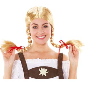 fun shack Adults Bavarian Wig Adults Blonde Pigtails German Oktoberfest Hair Accessory One Size