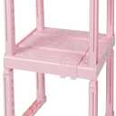 Locker Organizer Shelf Adjustable Width and Height, Ideal Locker for School, Office, and Gym Lockers (Pink 2 Pack)