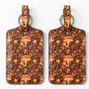 Kakurookie 2 Pack PU Leather Luggage Tags for Suitcases, Cute Suitcase Tags Cruise Ship Luggage Tag with Privacy Cover Label Address Card and Durable Metal Ring Suitable for Men Women (Mushroom 2)