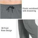 baleaf Men's Fleece Lined Water Resistant Pants Winter Thermal Sweatpants with Zipper Pockets Warm Open Bottom (Gray, S)