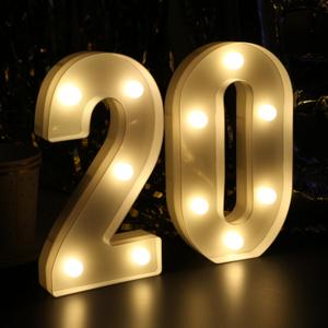 20th Birthday Decorations for Women & Men, 20th Birthday Party Decorations for Women & Men, Light Up Numbers 20 Centerpieces Table Sign for Her & Him