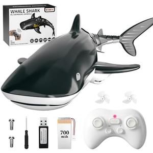 Bennol 2.4Ghz Remote Control Whale Shark Toys for Boys Kids, 1:18 Scale High Simulation Whale Shark for Pool, Electric RC Whale Shark Fish Birthday Christmas Toys for 4 5 6 7 8 9 Year olds Boys Girls