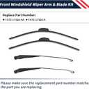 1 Pair Front Windshield Wiper Arm F1TZ-17526-AA F4TZ-17526-A Compatible With Ford F-150/F-250/Bronco 1991-1996,F-350/ F-Super Duty 1991-1997