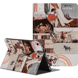 Compatible with Apple iPad (A16) 11th Generation Case 11 Inch 2025, iPad 10th Generation Case 10.9 Inch 2022 Slim Folio Protective Cover with Kickstand,Cowboy Cowgirl
