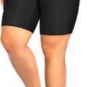 Aqua Eve Plus Size Swim Shorts Women Tummy Control Swimsuit Bottoms High Waisted Bikini Bottom (20 Plus, Black)