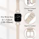 Minyee Leather Bands Compatible with Apple Watch Band 38/40/41/42/44/45/46/49mm Women, Slim Thin Dressy Designer Strap with C-Shape Metal Buckle for iWatch Series 11 10 9 8 7 6 5 4 SE/Ultra 3 2 1