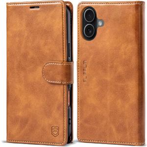 Wallet Case for iPhone 17 with Credit Card Holder,PU Leather Folio Flip Kickstand Protective Shockproof Cover for Apple 17 Phone Case (Grayish-Brown, for iPhone 17-6.3'')