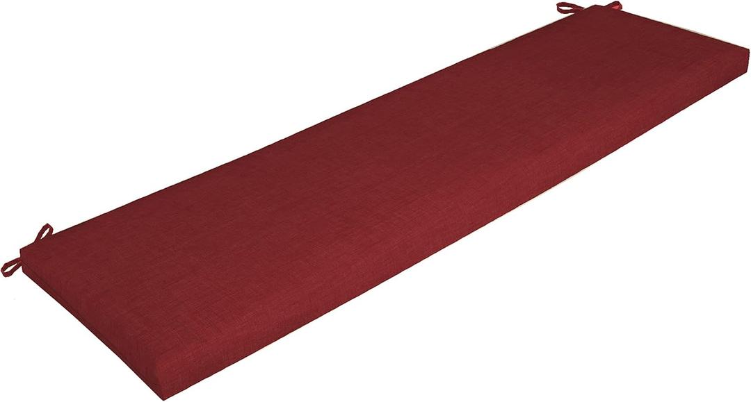 Arden Outdoor Bench Cushion, 46 x 17, Rain-Proof, Fade Resistant Ruby Red Leala