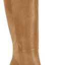 Juliet Holy Women's Knee High Boots Stacked Block Heel Pointed Toe Riding Boots (L)
