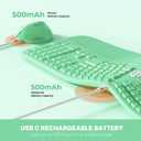 MEETION Wireless Ergonomic Keyboard and Mouse, Split Keyboard Green