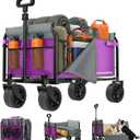 Portable Collapsible Wagon, Foldable Cart with Removable Side, 29"D x 18"W x 40"H