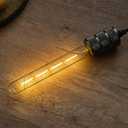 E26 Tube Bulbs 40 Watt Dimmable Light Bulb 3000K Soft White T10 Edison Style Filament Light Bulb 4W LED Edison 8.9 Inch Long Tubular Bulb 400Im Clear Glass,4 Pack.