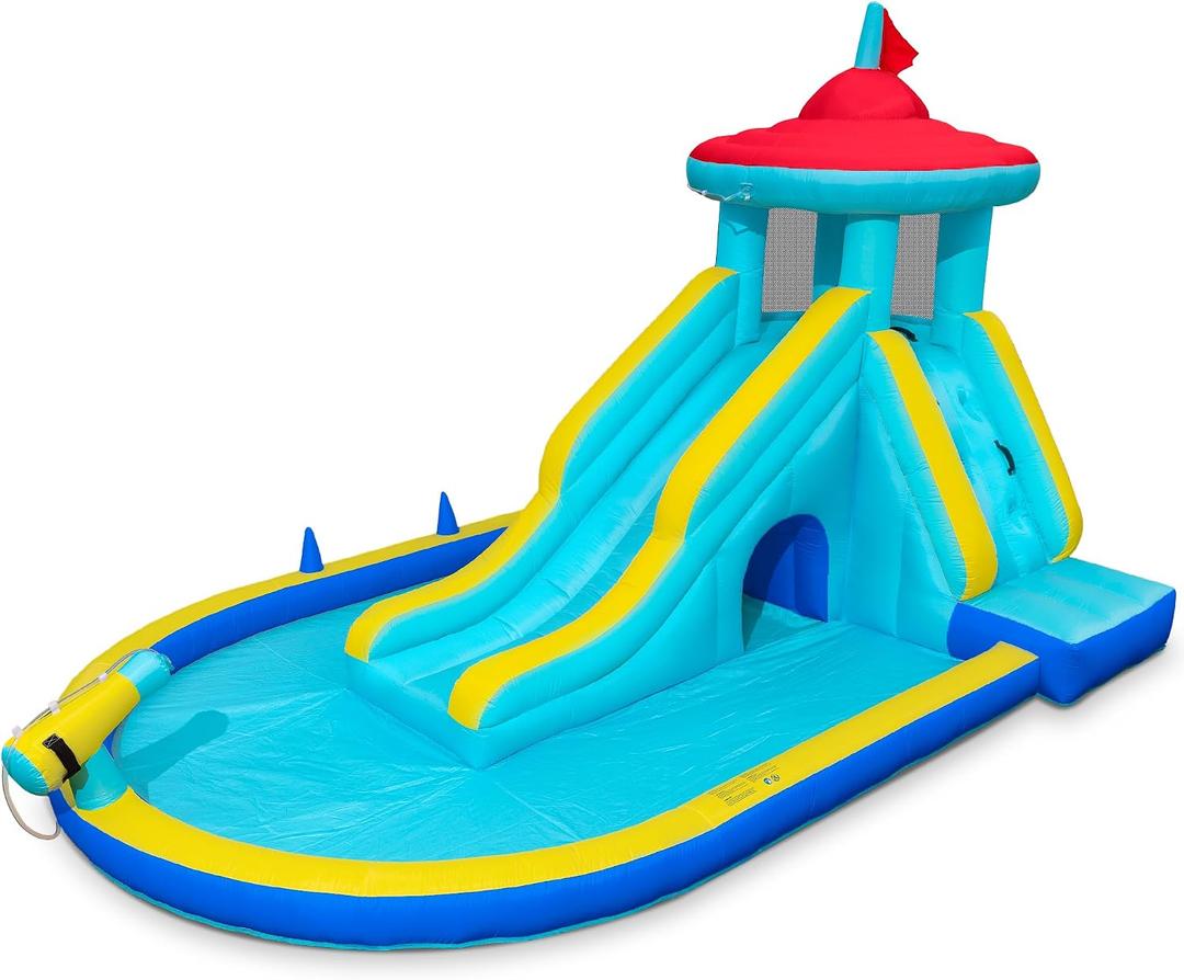 Outfunny Water Slide, Inflatable Water Bounce House for Kids 3-10 Backyard, L16.1' x W10.2' x H9.2'