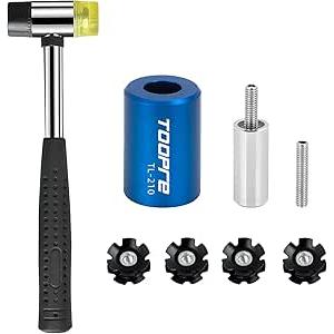 Mimoke Bike Bicycle Fork Star Nut Setting Installer Install Tool with 3 Free Star Nuts include Rubber hammer (With Rubber hammer)
