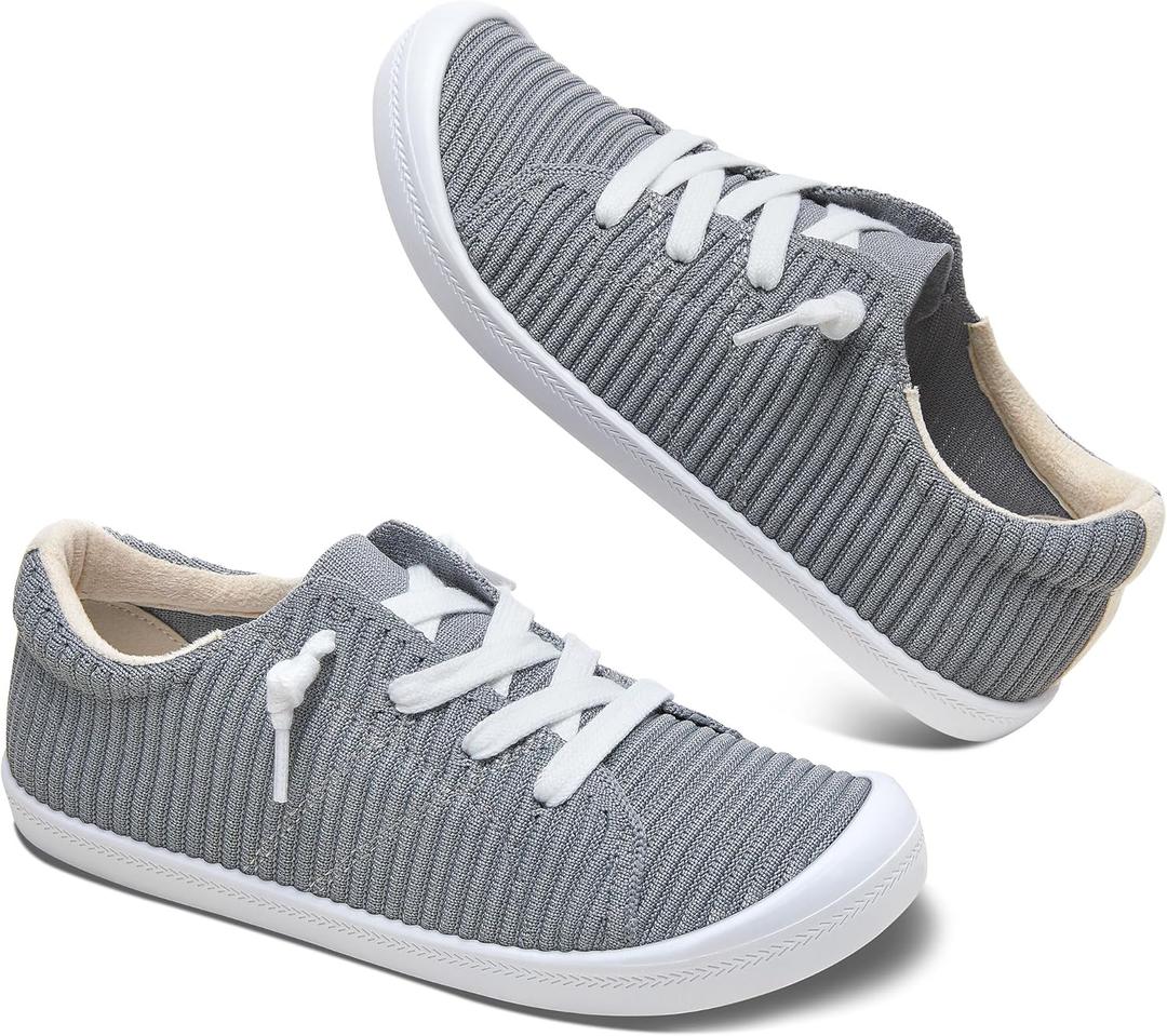AISFAES Mesh Slip On Shoes Women Comfort Knit Slip On Loafer Casual Fashion Sneaker Lightweight and Breathable Walking Flats